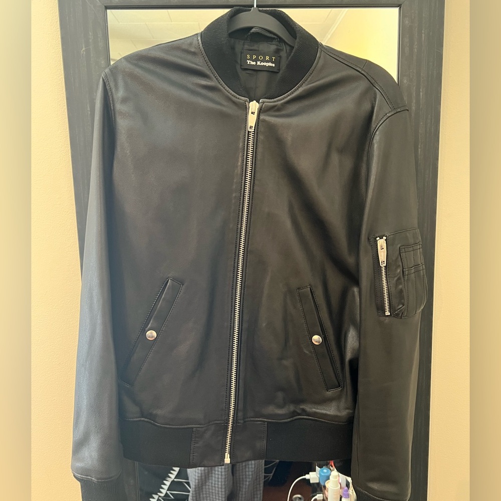 The Kooples Leather Bomber Jacket